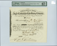 Anglo-Californian Gold Mining Co - Stock Certificate